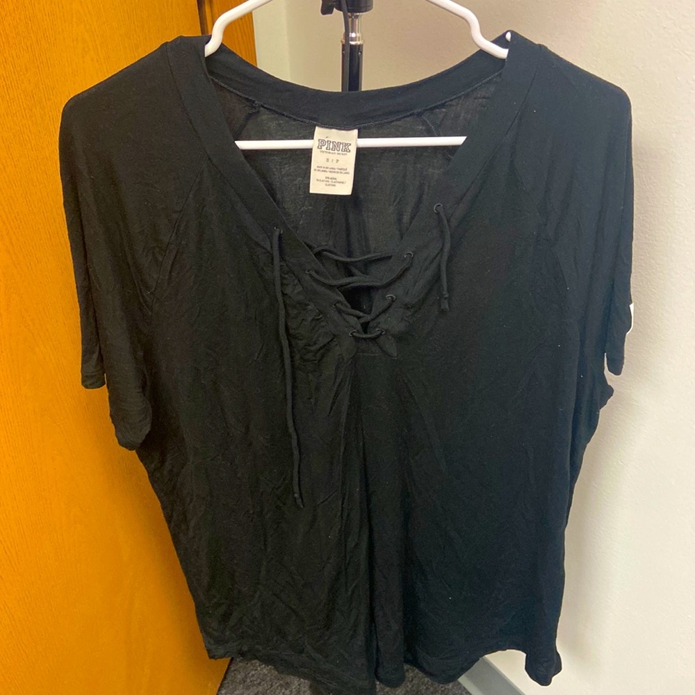 VICTORIA SECRETS WOMENS BLACK OVERSIZED TOP
